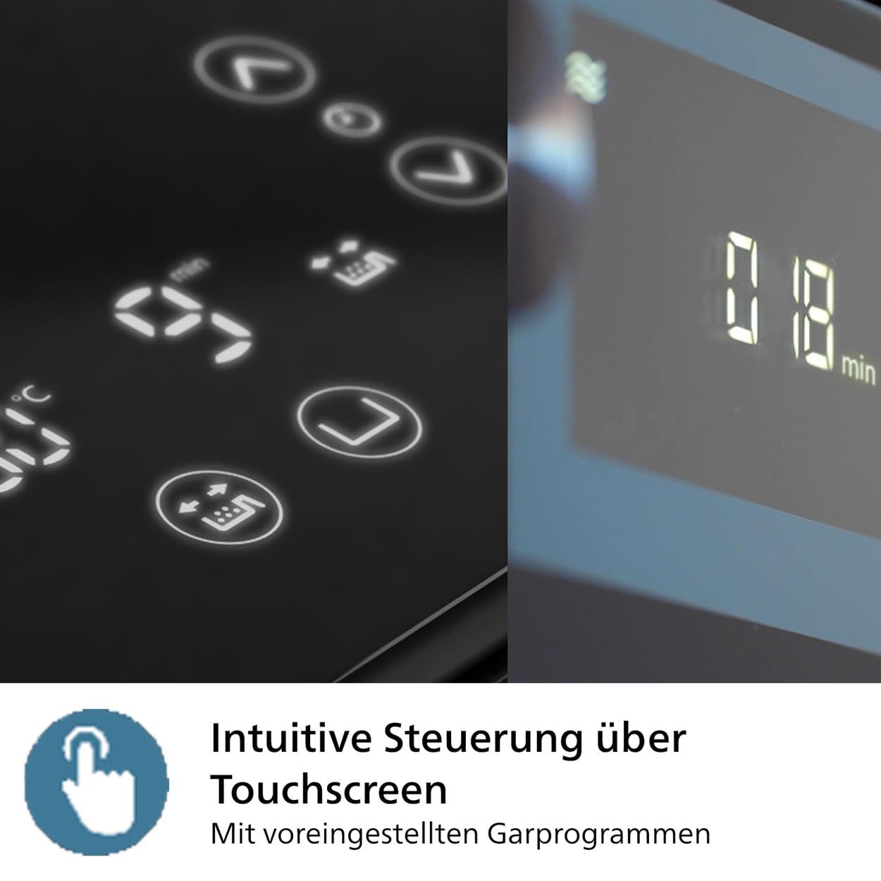 Philips Airfryer Dual Basket 3000 Series, 9L, 2 Körbe, 2 Gerichte gleichzeitig fertig, RapidAir Plus Heißlufttechnologie, 90% weniger Fett, Energieeffizient, HomeID Rezepte-App (NA350/00)