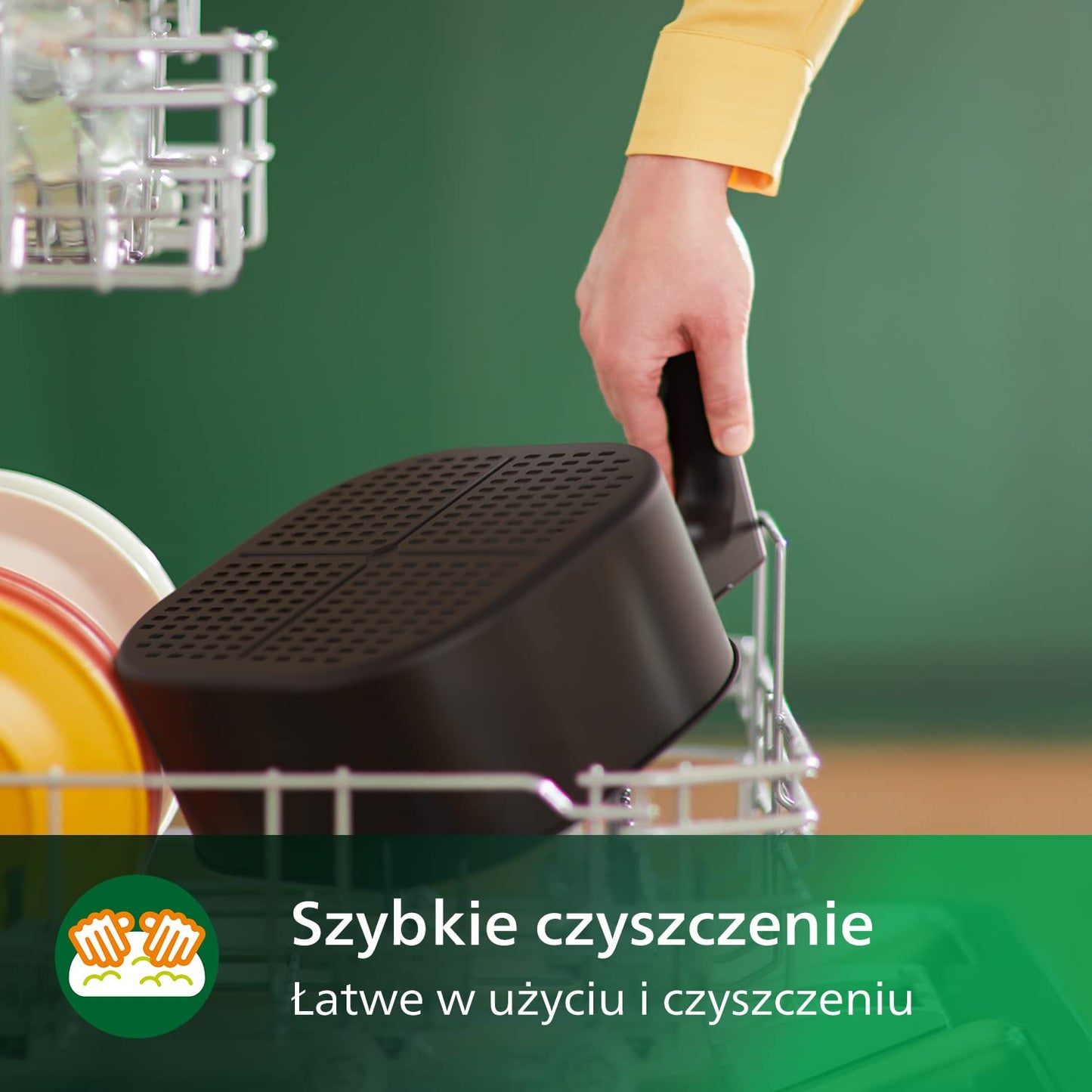 Philips Essential Airfryer - 4.1L, Fritteuse ohne Öl, Rapid Air Heißlufttechnologie, Touchscreen, HomeID App mit Rezepten (HD9252/90)