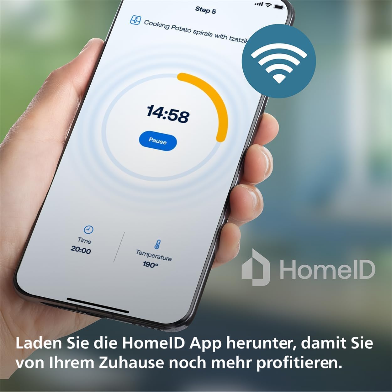 Philips HD9280/90 Airfryer XL Essential (Heißluftfritteuse, 2000 W, 1200 g Kapazität, digitales Display, Wifi Connected) schwarz